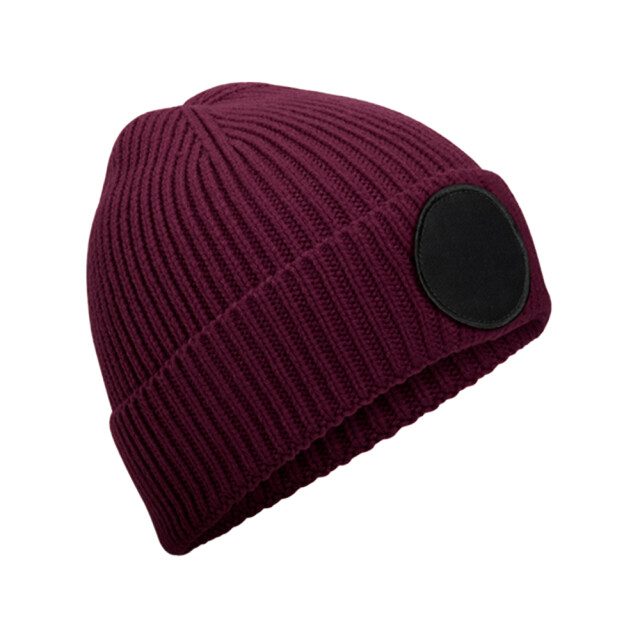 Beechfield Circulaire patch beanie UTLT940_burgundyblack large