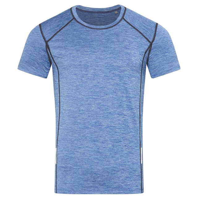 Stedman Stars Heren heather reflecterend detail slim sport t-shirt UTLT5382_blueheather large