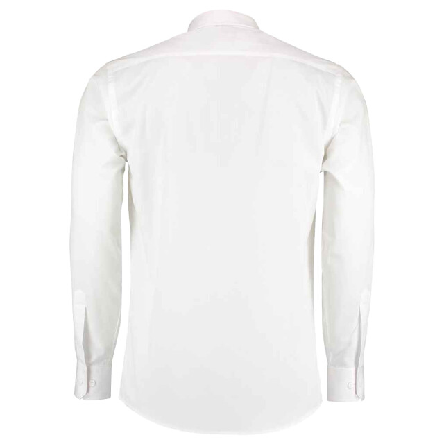 Kustom Kit Heren poplin getailleerd overhemd met lange mouwen UTLT5407_white large