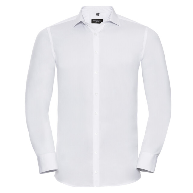 Russell Athletic Heren ultimate stretch fitted overhemd met lange mouwen UTLT5566_white large