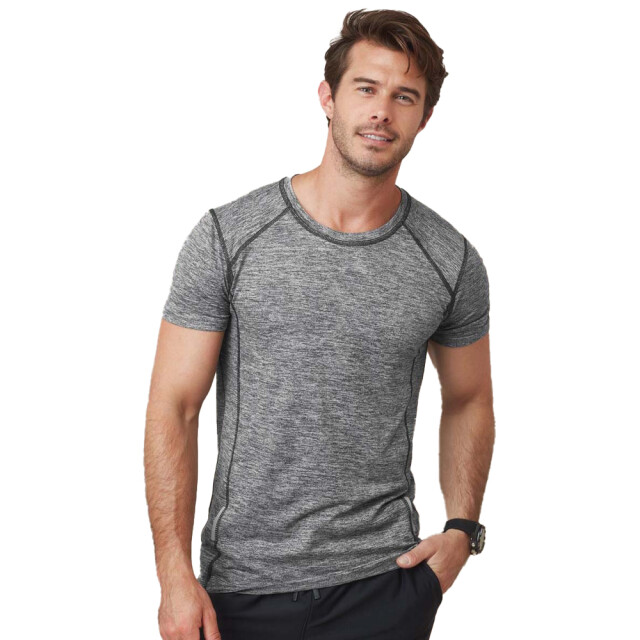 Stedman Stars Heren heather reflecterend detail slim sport t-shirt UTLT5382_greyheathergreyheather large