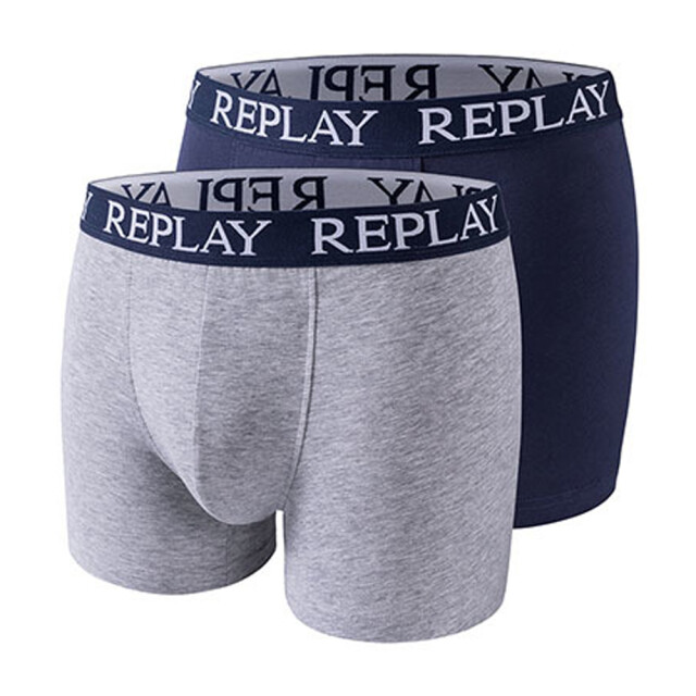 Replay Heren boxershort melange (set van 2) UTLT5111_greymelangeindigo large