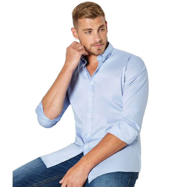 Kustom Kit Heren oxford stretch slim overhemd met lange mouwen UTLT5099_lightblue large