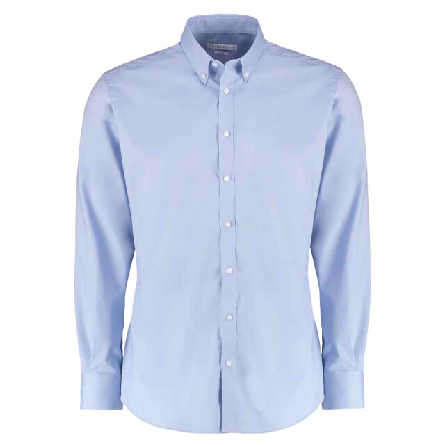 Kustom Kit Heren oxford stretch slim overhemd met lange mouwen UTLT5099_lightblue large