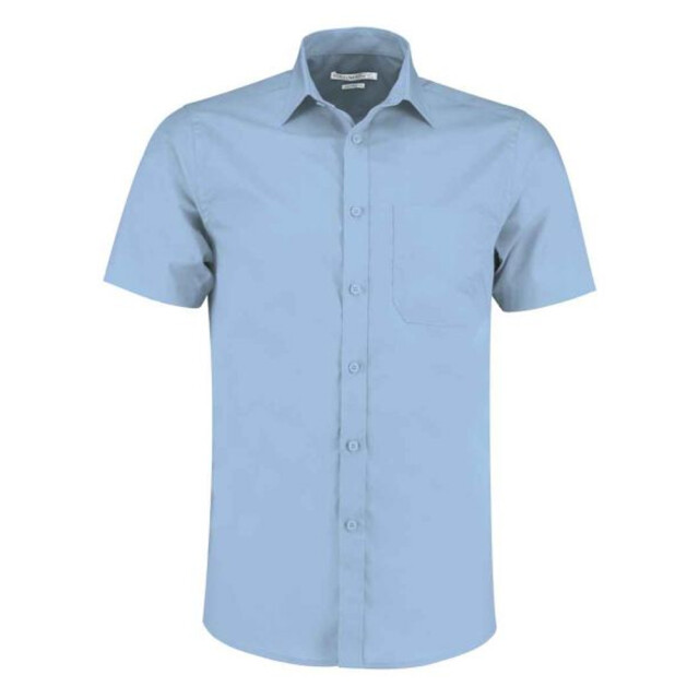 Kustom Kit Heren poplin getailleerd overhemd met korte mouwen UTLT4848_lightblue large