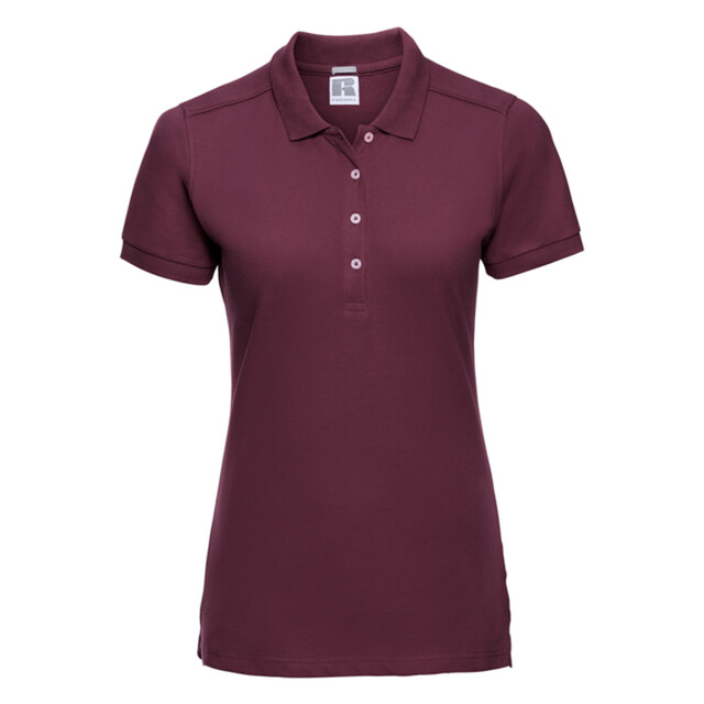 Russell Athletic Dames stretch fitted poloshirt UTLT4619_burgundy large