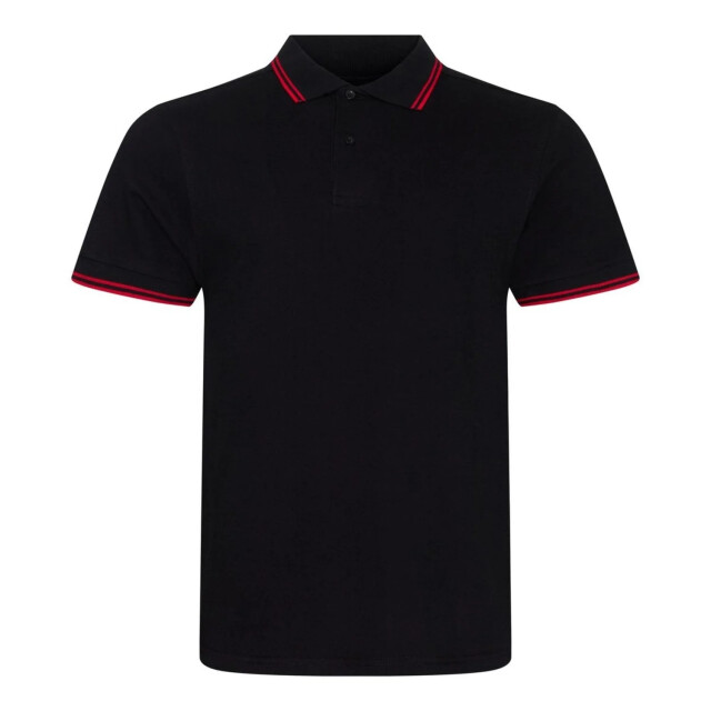 Awdis Heren gestipt stretch poloshirt UTLT3823_blackred large