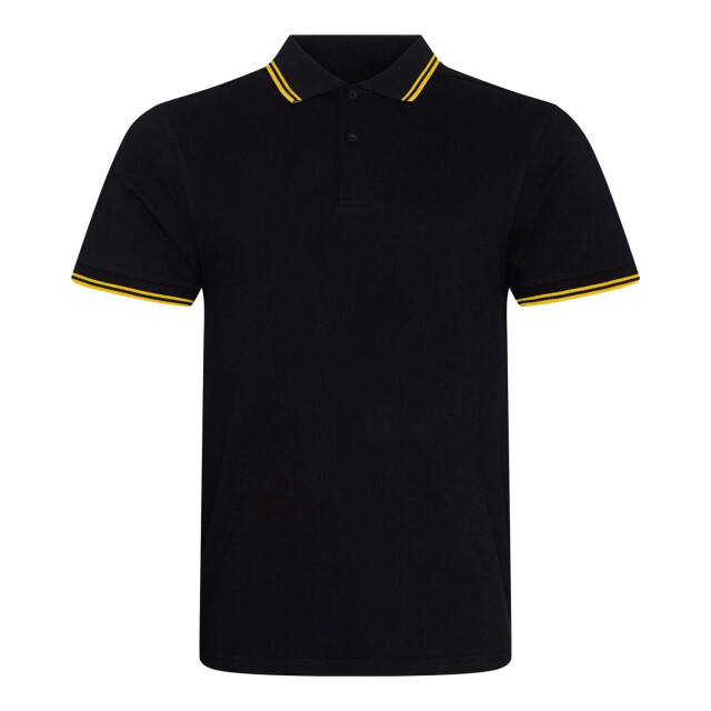 Awdis Heren gestipt stretch poloshirt UTLT3823_blackyellow large