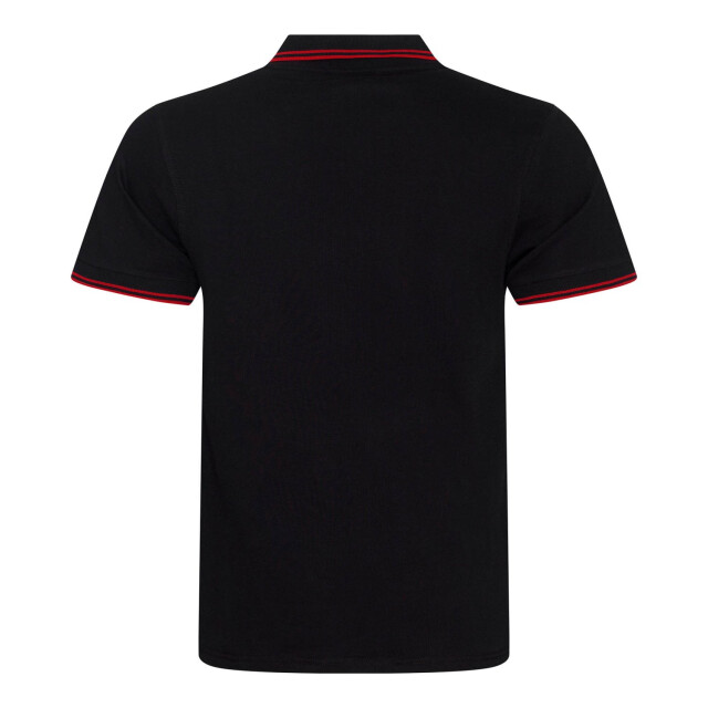 Awdis Heren gestipt stretch poloshirt UTLT3823_blackred large