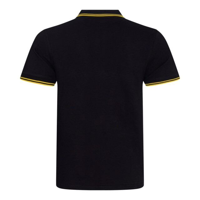 Awdis Heren gestipt stretch poloshirt UTLT3823_blackyellow large