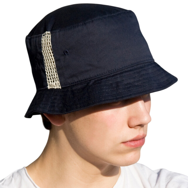 Result Deluxe gewassen katoen mesh paneel emmer hoed UTLT3759_navy large