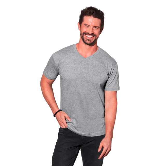 Stedman Stars Heren klassiek v hals t-shirt UTLT3745_greyheather large