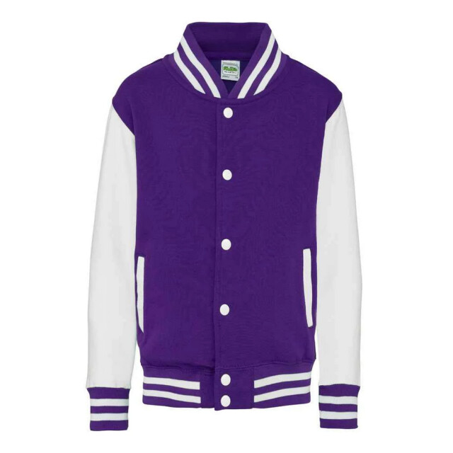 Awdis Varsity jas met contraststrepen voor kinderen UTLT3260_purplewhite large