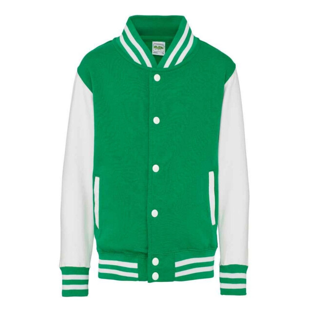 Awdis Varsity jas met contraststrepen voor kinderen UTLT3260_kellygreenwhite large