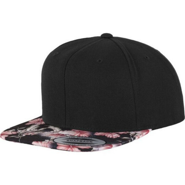 Flexfit Klassieke pro-stijl bloemen snapback cap UTLT3223_blackred large