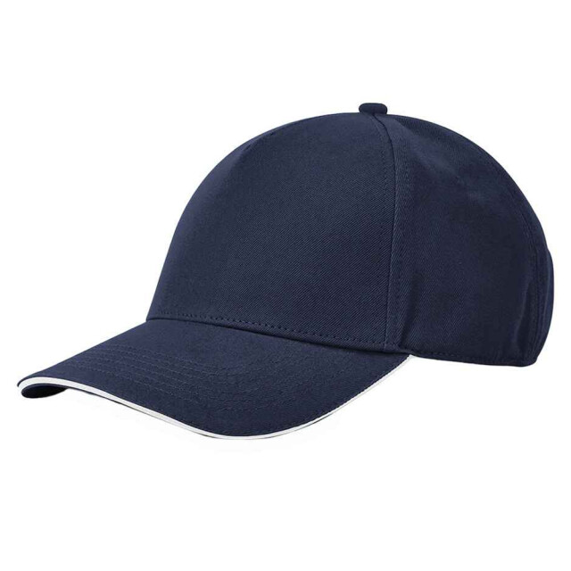 Beechfield Earthaware klassieke organic cotton 5 panel baseball cap UTLT3125_frenchnavywhite large