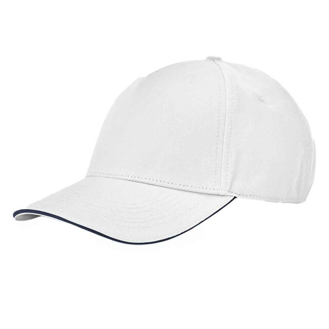 Beechfield Earthaware klassieke organic cotton 5 panel baseball cap UTLT3125_whitefrenchnavy large