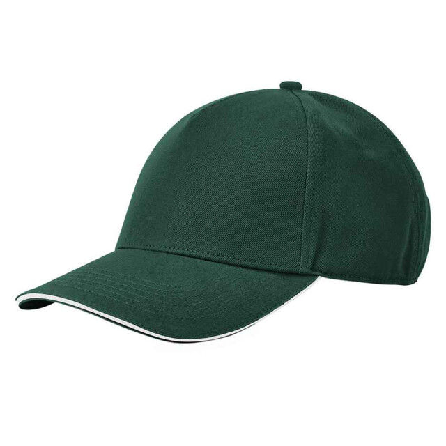 Beechfield Earthaware klassieke organic cotton 5 panel baseball cap UTLT3125_bottlegreenwhite large