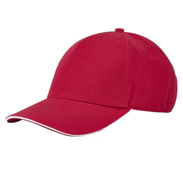 Beechfield Earthaware klassieke organic cotton 5 panel baseball cap UTLT3125_classicredwhite large