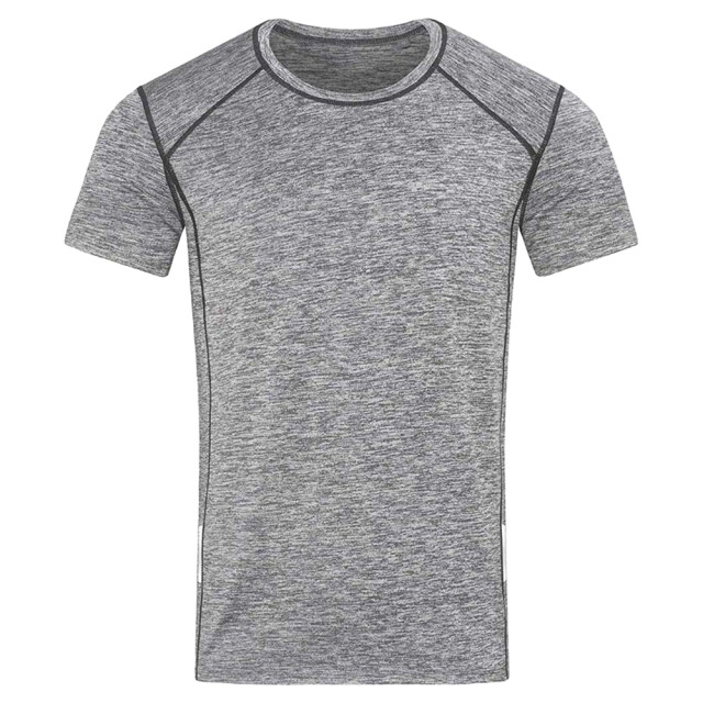 Stedman Stars Heren heather reflecterend detail slim sport t-shirt UTLT5382_greyheathergreyheather large