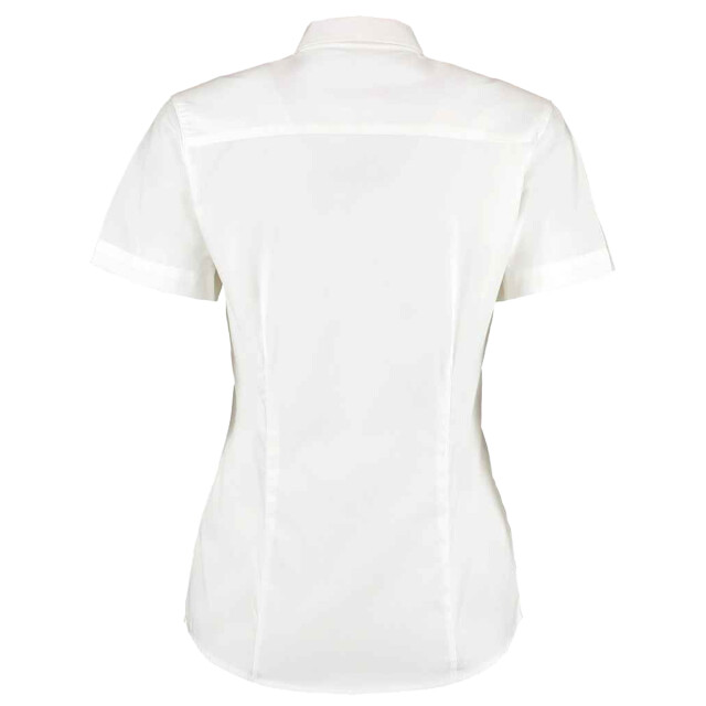 Kustom Kit Dames zakelijk oxford getailleerde overhemd met korte mouwen UTLT5581_white large