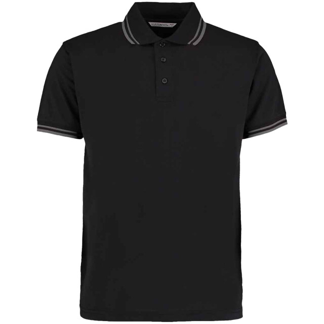 Kustom Kit Heren superwash 60c getipt klassiek poloshirt UTLT5245_blackcharcoal large