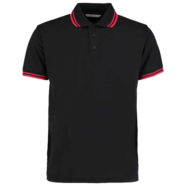 Kustom Kit Heren superwash 60c getipt klassiek poloshirt UTLT5245_blackred large