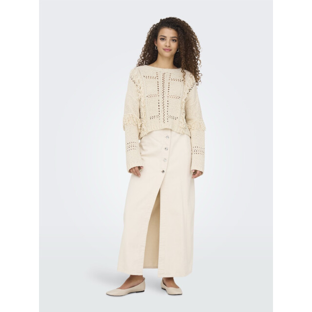 Only Rsa life ls fringe o-neck cc kn beige 4219.05.0135 large