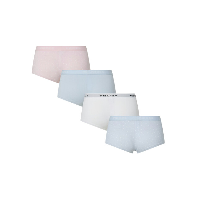 Pieces Dames hipster pclogo roze/lichtblauw/wit 4-pack 17156241 large
