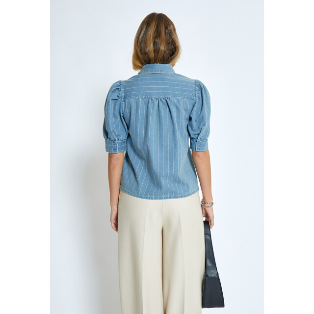 Minus Ms pria short sleeve shirt light denim MI6534-001 large