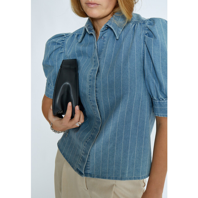 Minus Ms pria short sleeve shirt light denim MI6534-001 large