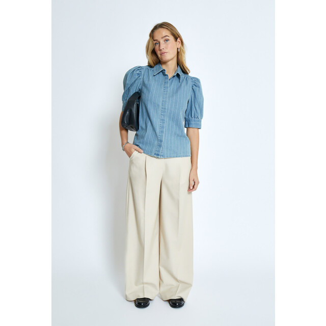 Minus Ms pria short sleeve shirt light denim MI6534-001 large