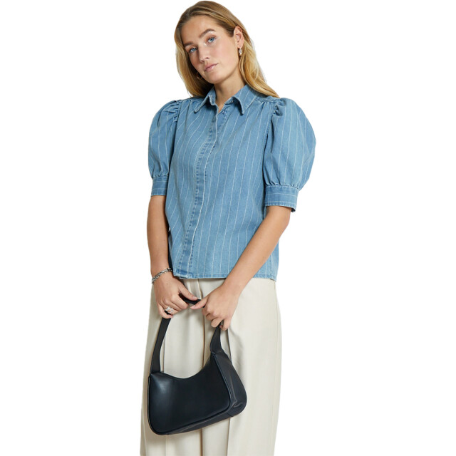 Minus Ms pria short sleeve shirt light denim MI6534-001 large