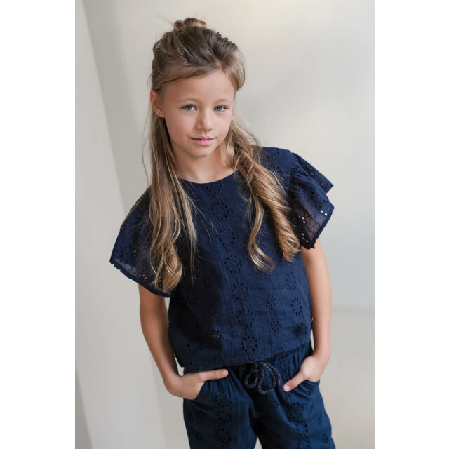 Like Flo Zomer broek meisjes navy broderie anglaise fenna F501-5611-190 large