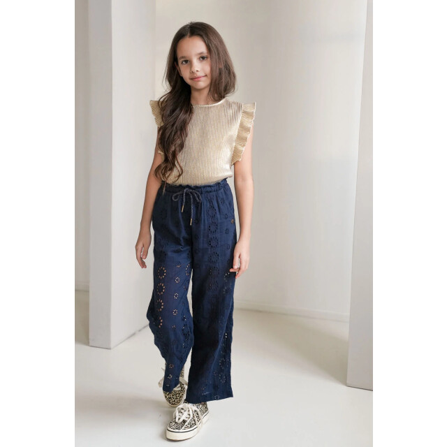 Like Flo Zomer broek meisjes navy broderie anglaise fenna F501-5611-190 large