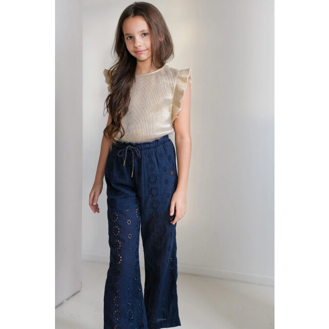 Like Flo Zomer broek meisjes navy broderie anglaise fenna F501-5611-190 large