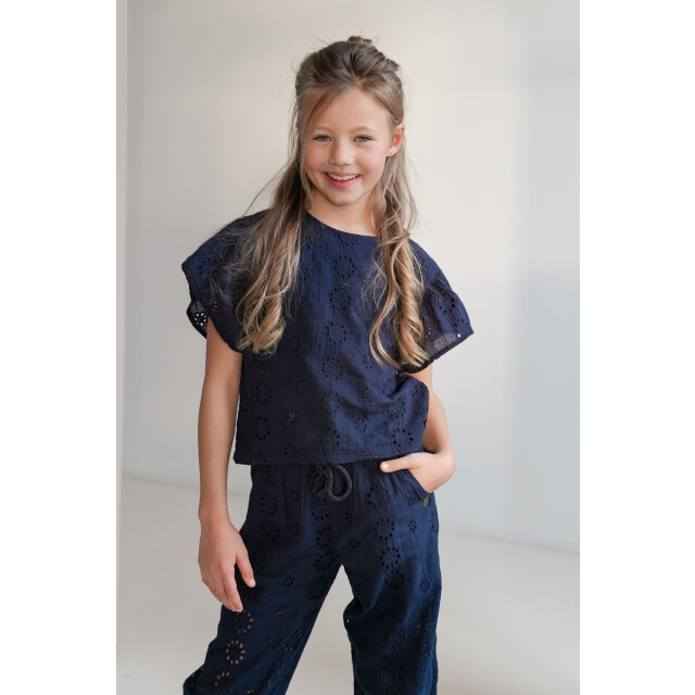 Like Flo Zomer broek meisjes navy broderie anglaise fenna F501-5611-190 large