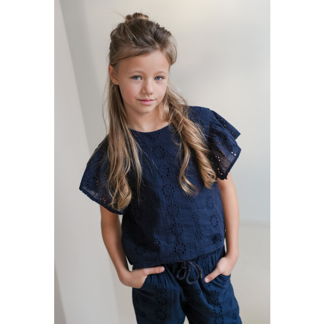 Like Flo Zomer broek meisjes navy broderie anglaise fenna F501-5611-190 large