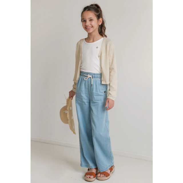 Like Flo Zomer jeans broek meisjes denim chambrey fleur F502-5607-181 large