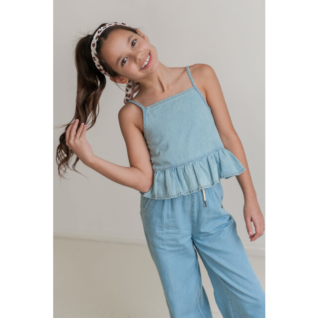 Like Flo Zomer jeans broek meisjes denim chambrey fleur F502-5607-181 large