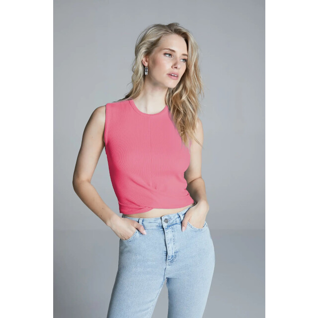 Homage to Denim H-cs25m72 rib cropped top with knot H-CS25M72 Rib cropped top with knot large