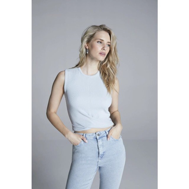 Homage to Denim H-cs25m72 rib cropped top with knot H-CS25M72 Rib cropped top with knot large