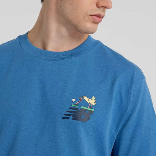 New Balance MT51904 T-Shirts Blauw MT51904 large