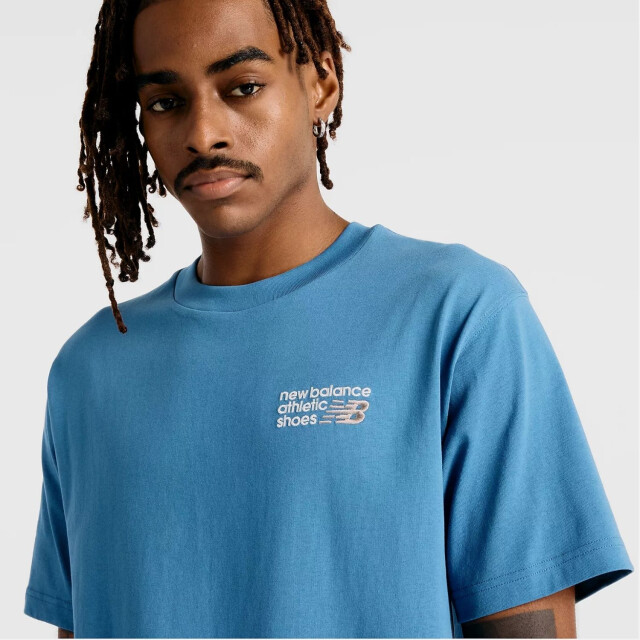 New Balance MT41908 T-Shirts Blauw MT41908 large