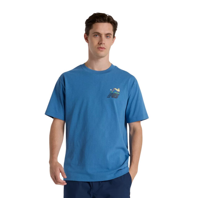 New Balance MT51904 T-Shirts Blauw MT51904 large