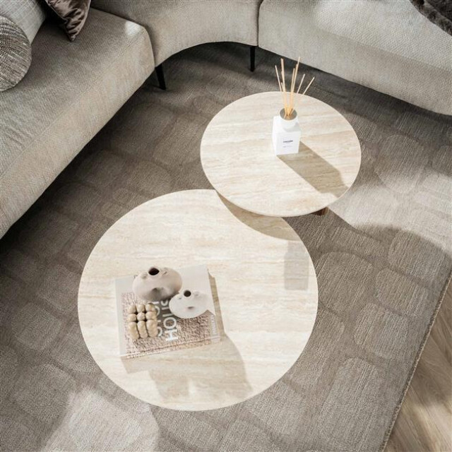 Hoyz salontafel romano rechthoekige poot keramisch travertin - 3061303 large
