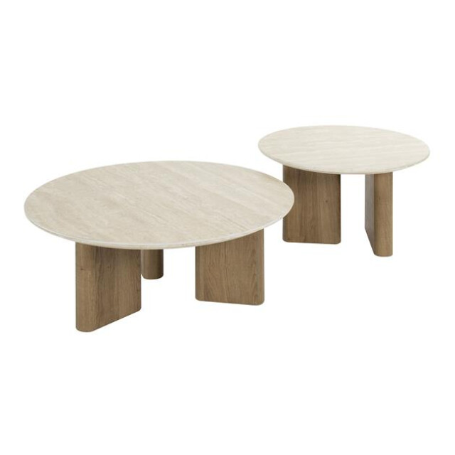 Hoyz salontafel romano rechthoekige poot keramisch travertin - 3061303 large