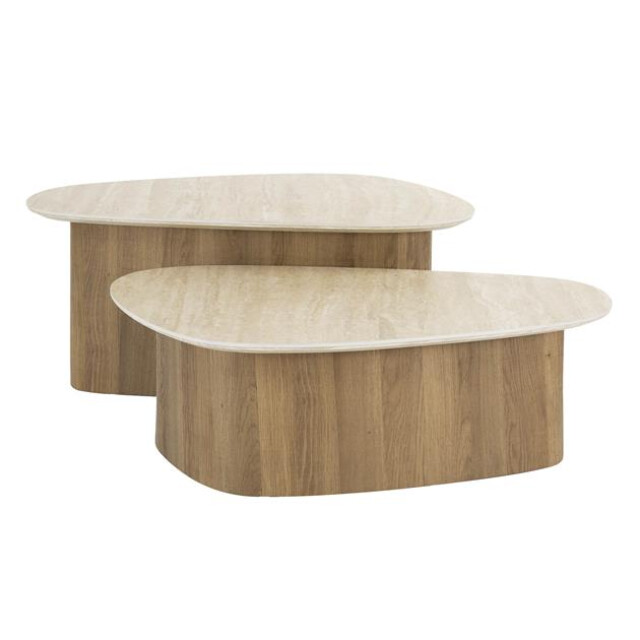 Hoyz salontafel romano driehoekig keramisch travertin set van 2 3061304 large