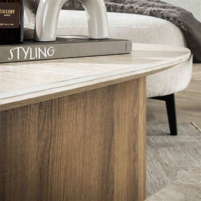 Hoyz salontafel romano driehoekig keramisch travertin set van 2 3061304 large