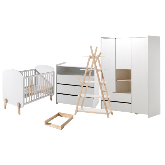 Lucevi kiddy babybed + commode 3 laden + 3 deurs kleerkast + boekenkast - 3012528 large